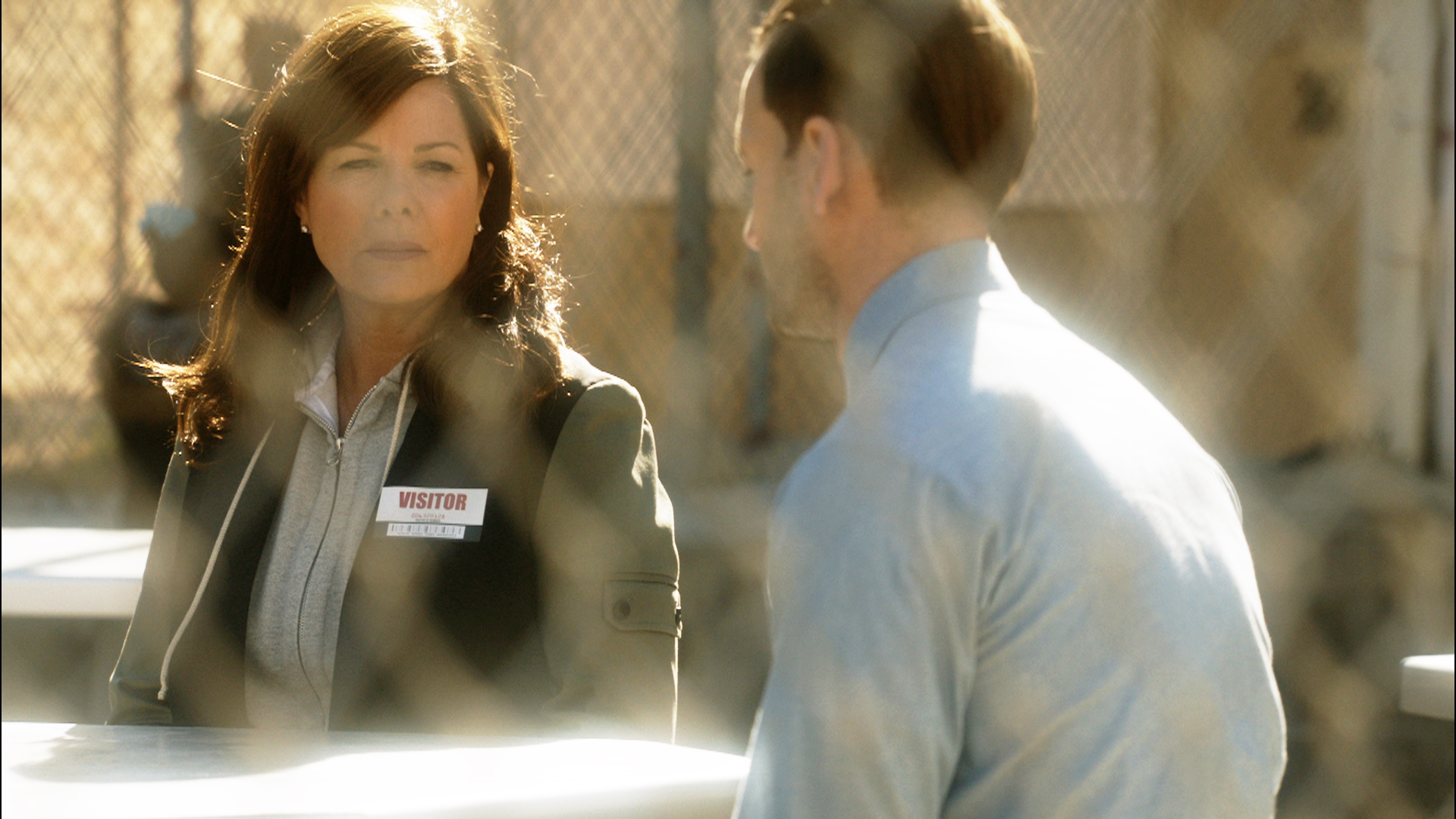 Dr. Leanne Rorish (Marcia Gay Harden) meets with the drunk driver who killed her family.
